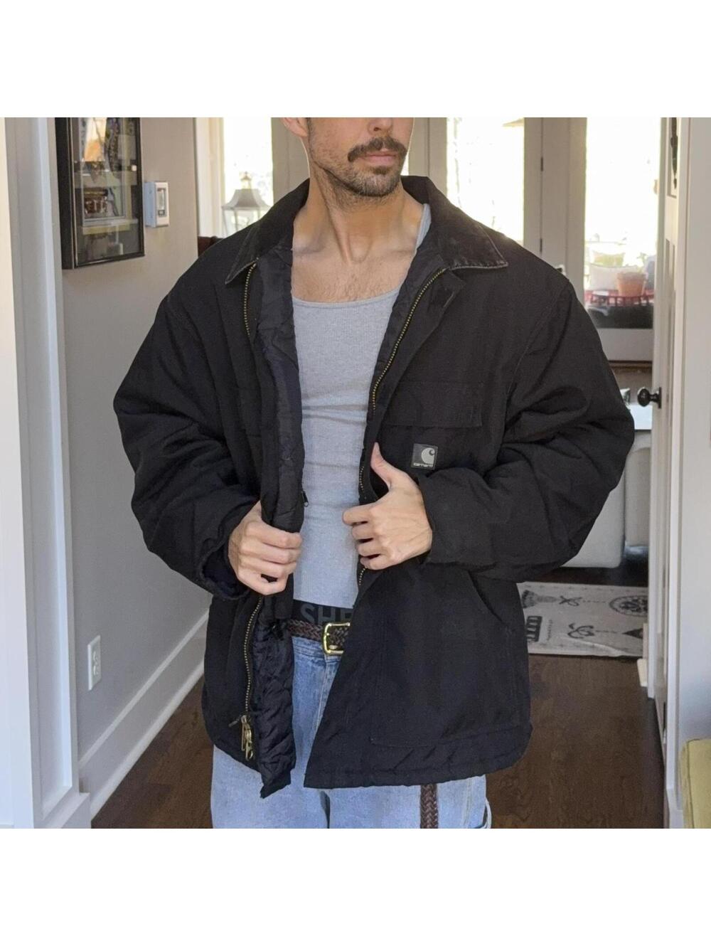 🖤 Carhartt Quilted Lined Work Jacket — Men’s 2XL Made in USA Black